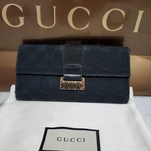 Gucci Black Black Canvas Bifold Wallet 1462064276.